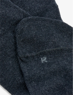 Falke Mens Anthra.mel Sensitive London Mesh-panel Cotton-blend Socks In Anthra.mel