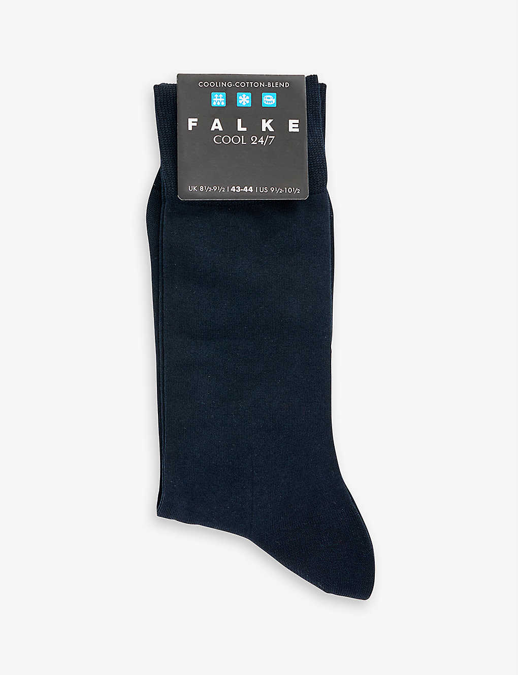 Falke Mens Dark Navy Cotton-blend Knitted Socks