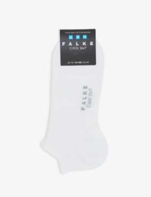 Falke Mens White Cool 24/7 Stretch-organic-cotton Blend Socks