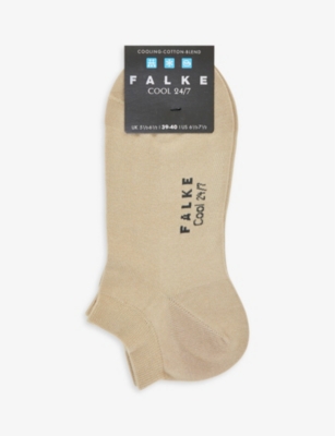 Falke Mens Sand Cool 24/7 Cotton-blend Socks In Brown