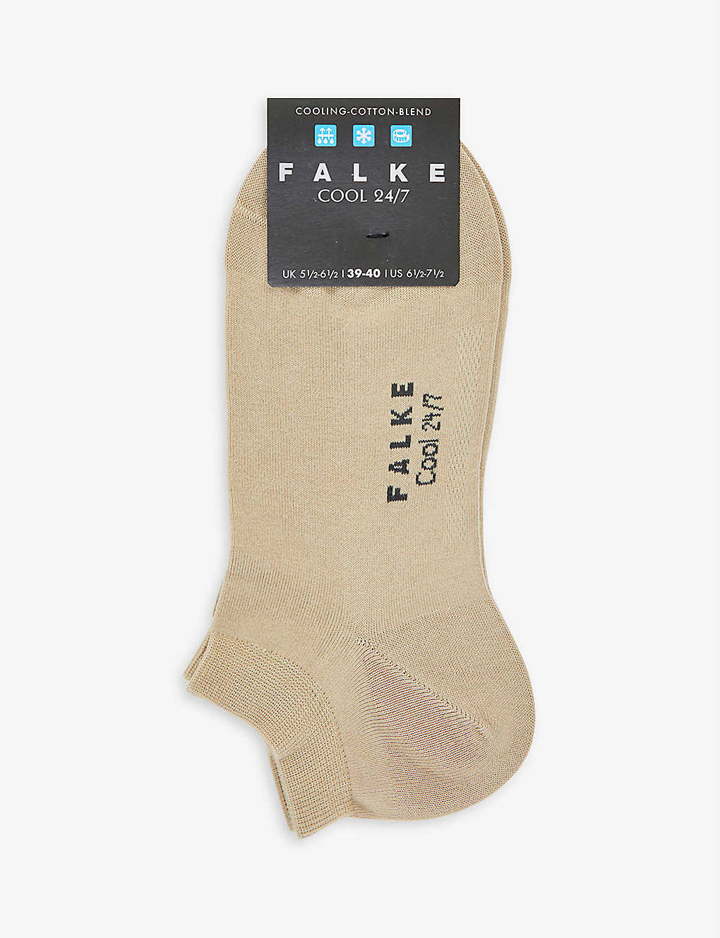 Falke Mens Sand Cool 24/7 Organic-cotton Blend Socks In Brown