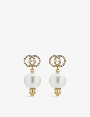 Pearl double g online earrings