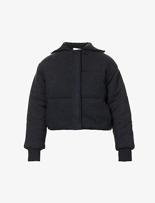 LE KASHA: Padded brushed cashmere jacket