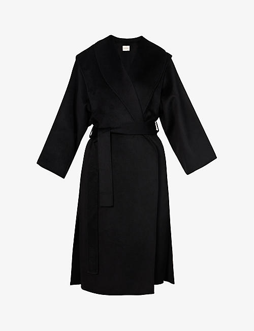 LE KASHA: Belted relaxed-fit cashmere coat