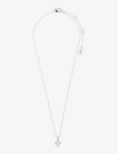 KATE SPADE NEW YORK: Mini pendant cubic zirconia and metal necklace