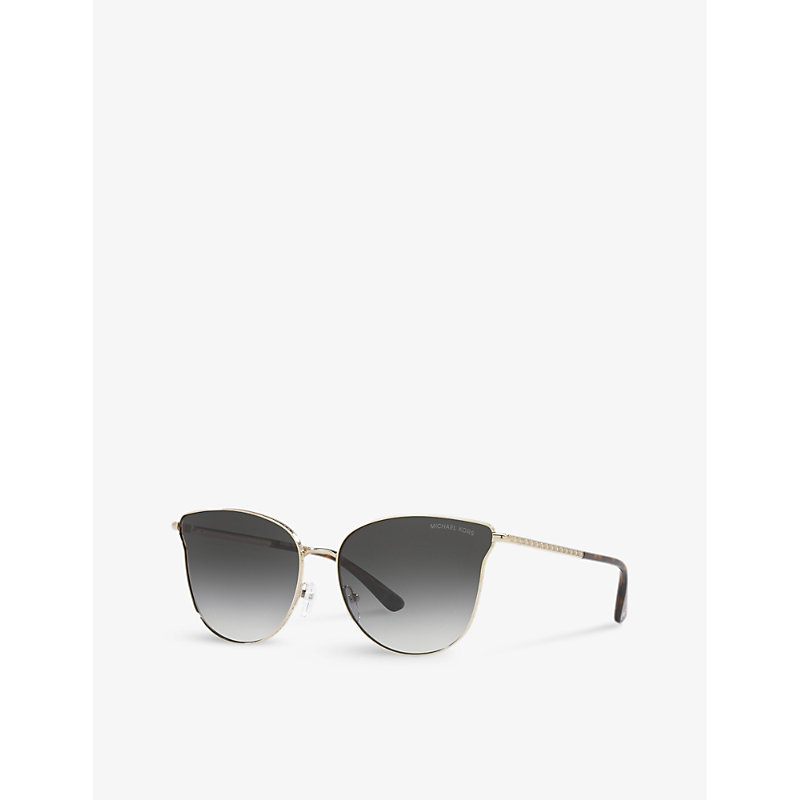Shop Michael Kors Women's Gold Mk1120 Salt Lake City Round-frame Metal Sunglasses