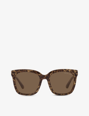 MICHAEL KORS: MK2163 San Marino animal-print square-frame acetate sunglasses