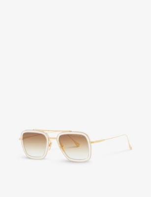 Shop Dita Women's Clear 7806 Flight.006 Square-frame Acetate Sunglasses