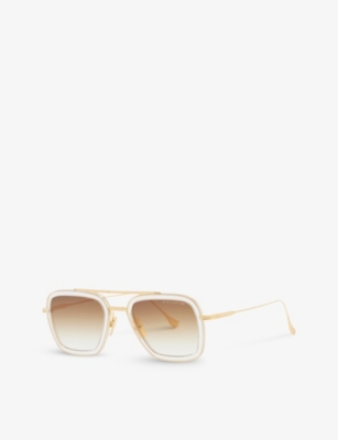 Dita Womens Clear 7806 Flight.006 Square-frame Acetate Sunglasses In Clear