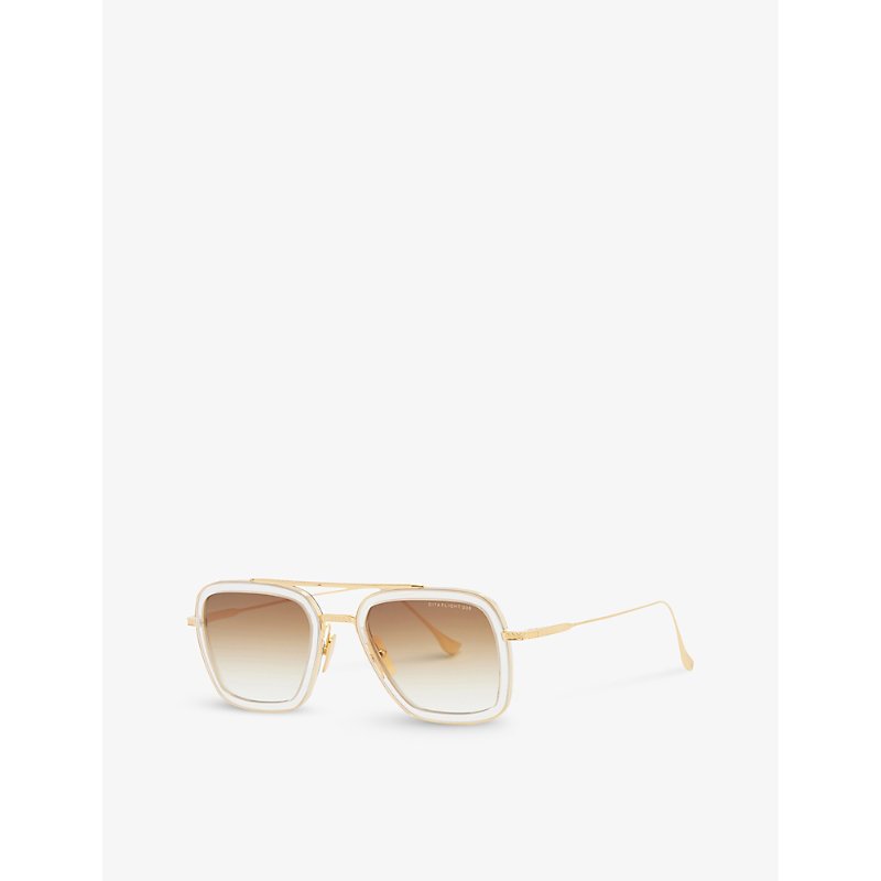 Shop Dita Women's Clear 7806 Flight.006 Square-frame Acetate Sunglasses