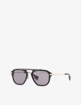 Shop Dita Women's Black Dts416 Terracraft Aviator-frame Acetate Sunglasses
