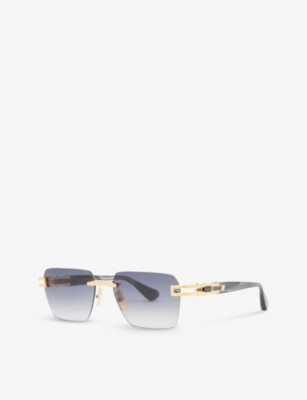 Shop Dita Women's Gold D4000423 Square-frame Metal Sunglasses