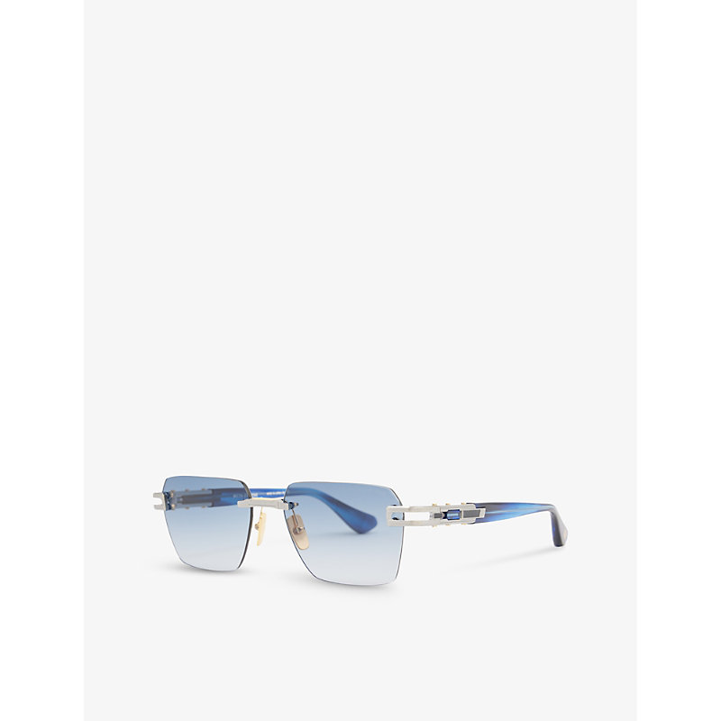 Shop Dita Women's Silver D4000423 Square-frame Metal Sunglasses
