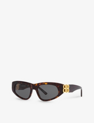 Balenciaga Womens Brown Bb0095s Cat-eye Frame Acetate Sunglasses In Brown