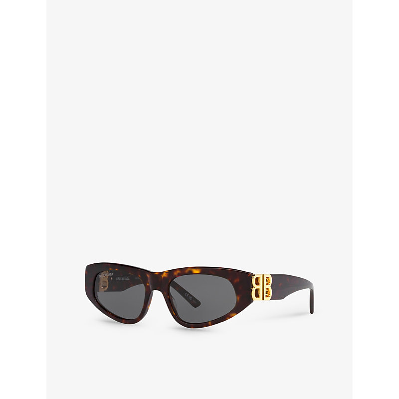 Shop Balenciaga Women's Brown Bb0095s Cat-eye Frame Acetate Sunglasses