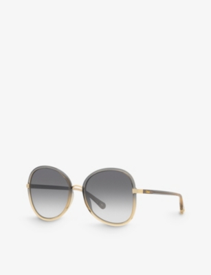 Chloé Chloe Womens Grey Ch0030s Butterfly-frame Acetate Sunglasses In Grey