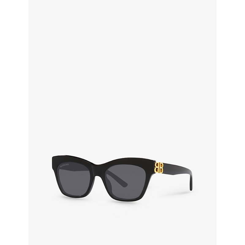 Shop Balenciaga Women's Black Bb0132s Cat-eye Frame Acetate Sunglasses