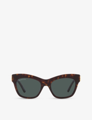 Shop Balenciaga Women's Brown Bb0132s Cat-eye Frame Acetate Sunglasses