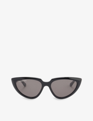 Shop Balenciaga Womens Black Bb0182s Cat-eye Acetate Sunglasses