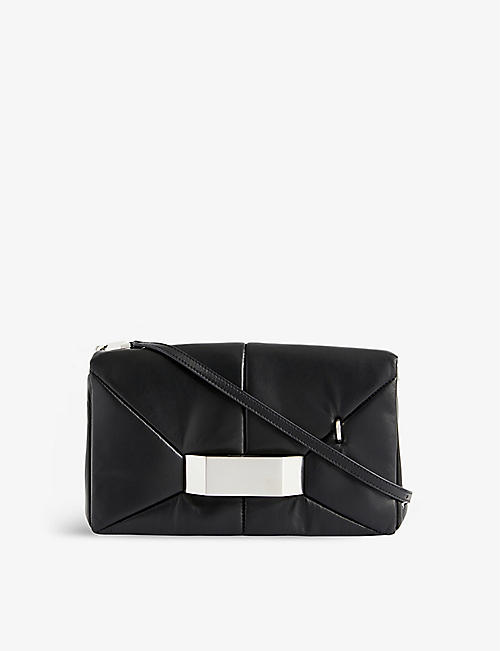 RICK OWENS: Griffin metal-hardware quilted leather cross-body bag