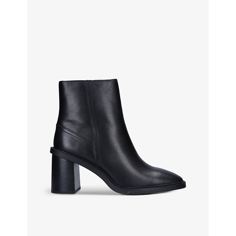 ALDO FILLY BLOCK-HEEL LEATHER ANKLE BOOTS