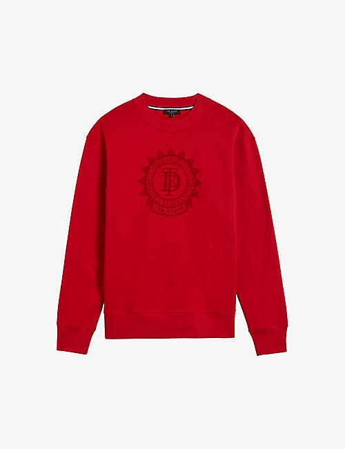 TED BAKER: Aye graphic logo-print cotton-jersey sweatshirt