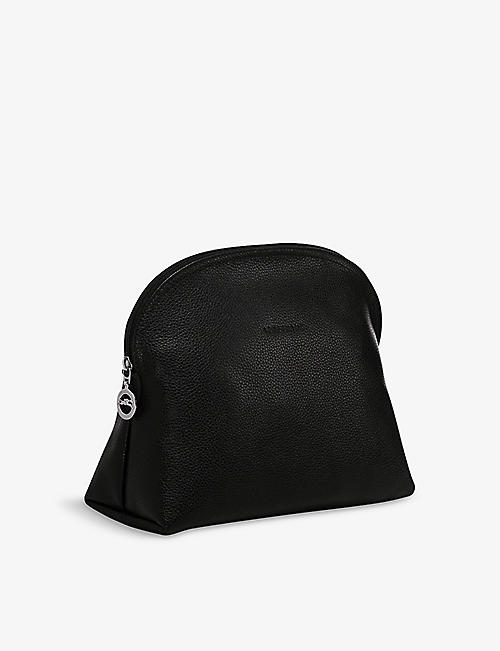 LONGCHAMP: Le Foulonné brand-debossed leather wash bag