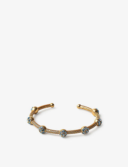 LA MAISON COUTURE: Sonia Petroff Reef 24ct yellow gold-plated brass and Swarovski crystal bracelet