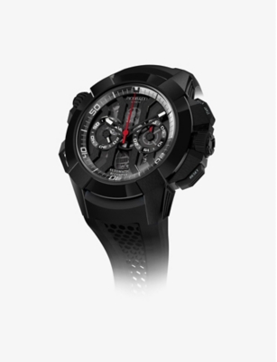 Shop Jacob & Co. Ec400.21.ab.ab.abrua Epic X Chrono Titanium And Rubber Automatic Watch In Black