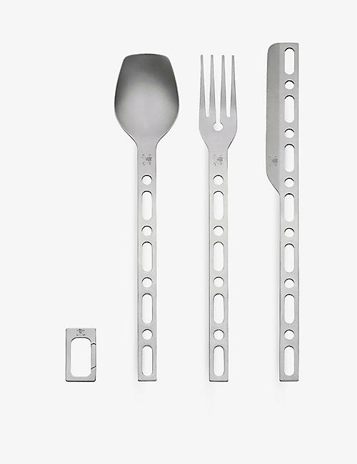ALESSI: Alessi x Virgil Abloh Occasional Object limited-edition stainless-steel 3-piece cutlery set