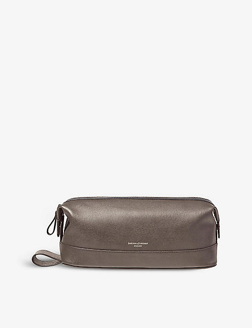 ASPINAL OF LONDON: Reporter textured-leather wash bag