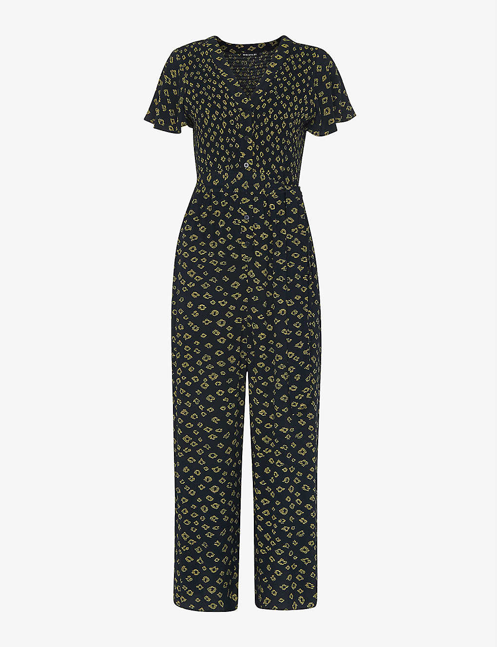 Whistles Womens Black Graphic-print Woven Jumpsuit