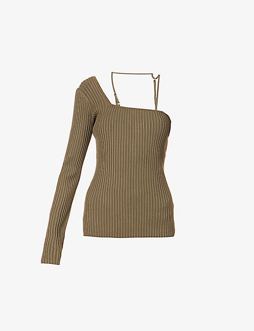 HELMUT LANG: Ribbed knitted top