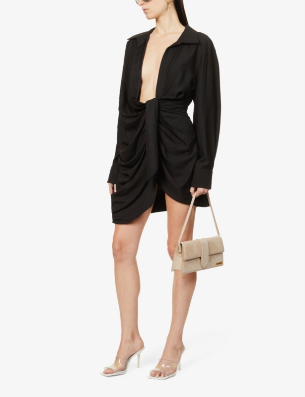 Le Bambino Long suede shoulder bag