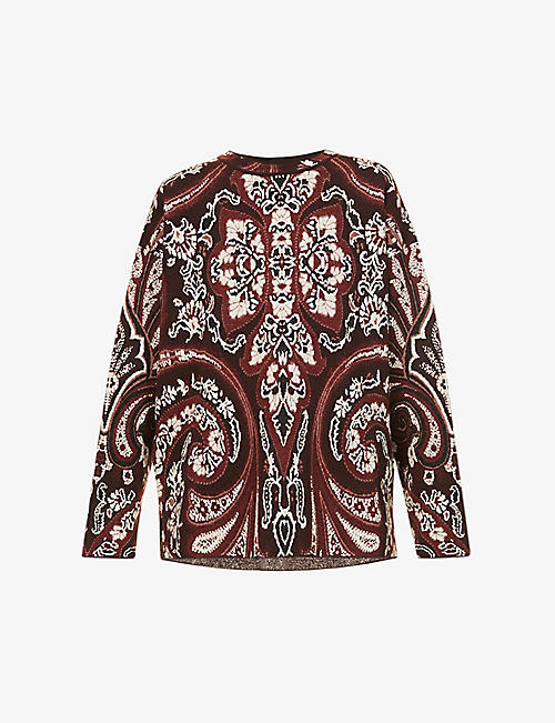 ETRO: Lavinia graphic-intarsia wool-blend knitted jumper