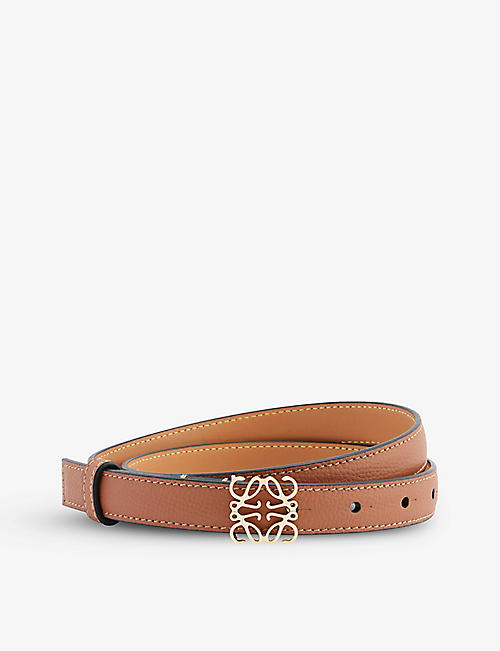 LOEWE: Anagram-buckle leather belt