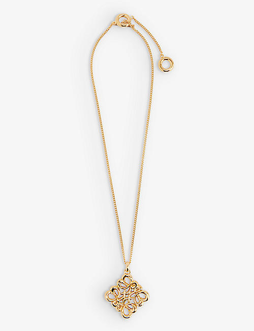 LOEWE: Anagram sterling-silver pendant necklace