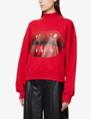 LOEWE Lips graphic-print cotton-jersey sweatshirt