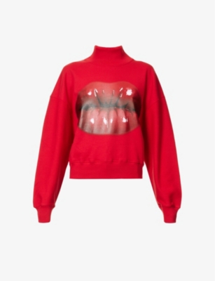 LOEWE Lips graphic-print cotton-jersey sweatshirt