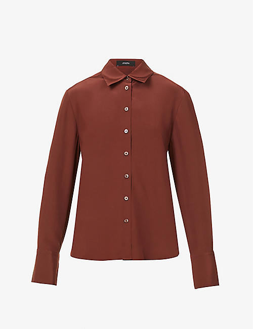 Bold relaxed-fit button-up silk blouse Selfridges & Co Women Clothing Blouses 