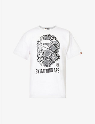 A BATHING APE：蛇纹平纹针织棉 T 恤