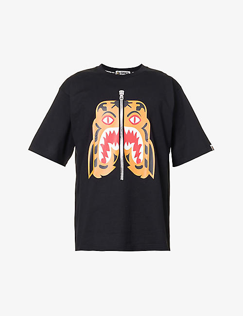A BATHING APE: Tiger graphic-print cotton-jersey T-shirt