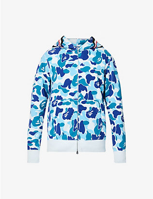 A BATHING APE: Shark camo-print cotton-jersey hoody