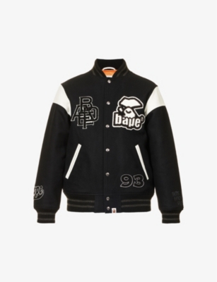 A BATHING APE - Switch branded wool-blend varsity jacket