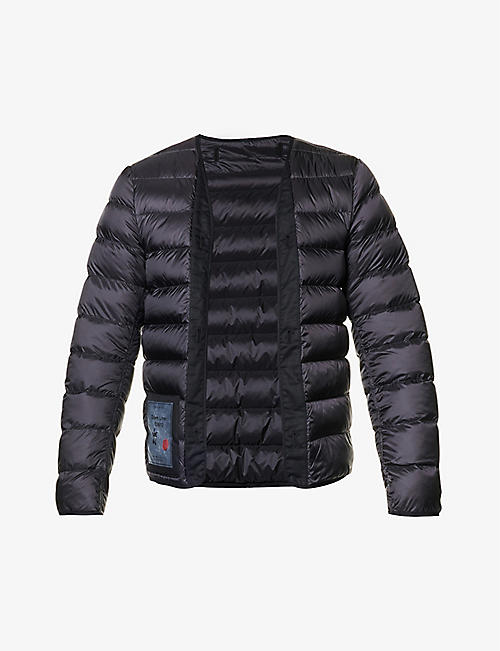 TEN C: Collarless shell-down liner jacket