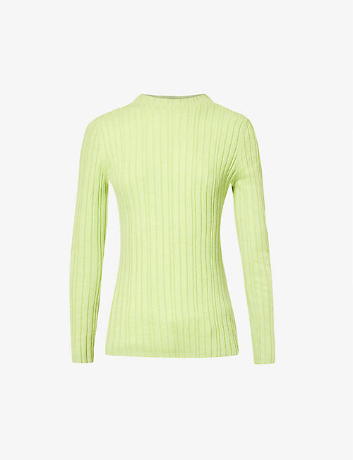 ANNA QUAN: High-neck slim-fit cotton-knit top