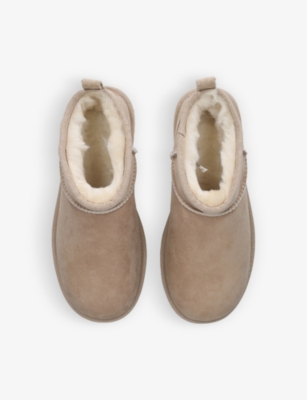 UGG WOMENS BEIGE CLASSIC ULTRA MINI SHEEPSKIN BOOTS EUR 38/5 UK