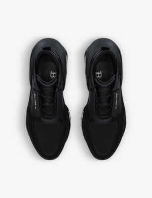 BALMAIN B-Bold leather low-top trainers