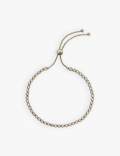 THE WHITE COMPANY: Gold-plated brass and cubic-zirconia friendship bracelet