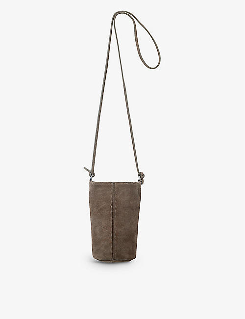 THE WHITE COMPANY: Cross-body suede phone pouch